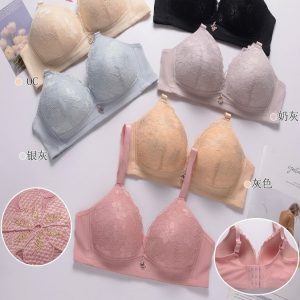 Women's Floral Lace Padded Bra – Wireless Full Coverage Everyday Comfort
