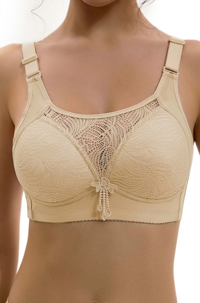 🌸 Soft Comfortable Full Coverage Support Bra – Premium Lace Design with Wide Straps