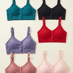Women's Front Button Seamless Bra – Ultra-Soft Wireless Daily Comfort