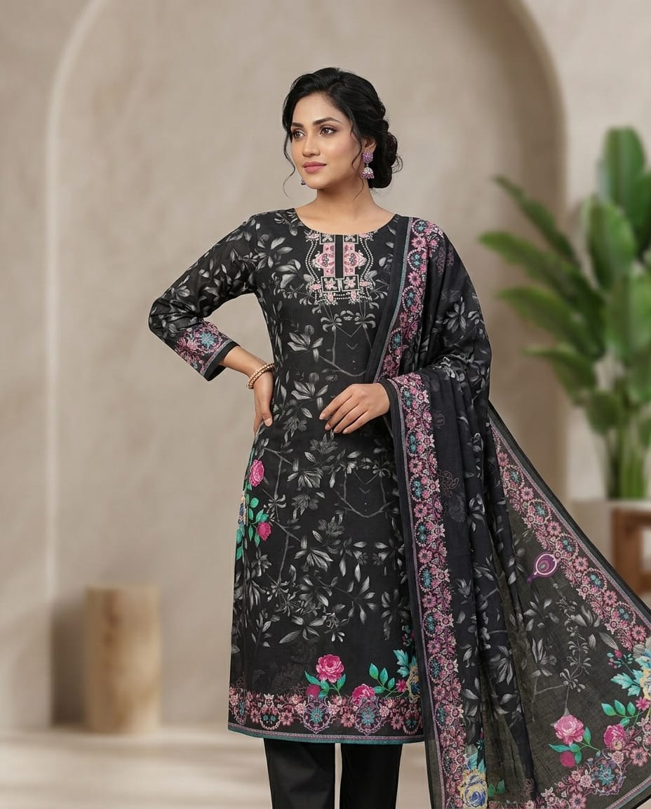 Exclusive Zam Zam Collection – Premium Print Three Piece for Women