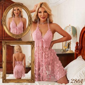 Women’s Butterfly Lace Babydoll Nightdress –  ( বাটারফ্লাই লেইস হল্টার বেবিডল নাইটড্রেস )