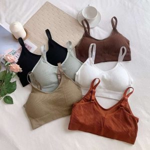 Women’s Ribbed Seamless Comfort Bralette – Wireless & Stretchable Everyday Bra