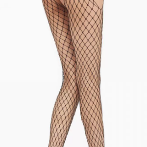 Women’s Black Fishnet Suspender Stockings – High Waist Open Style Tights