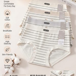 Corliss Soft & Breathable Striped Cotton Underwear for Women