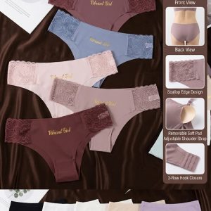 Women's Soft Stretch Seamless Mid-Rise Lace Panties