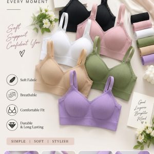 Soft Padded Seamless Wireless Comfort Bralette for Women