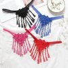 Premium Floral Lace Pearl G-String Lingerie Panty for Women