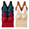 🌸 Women’s Floral Lace Padded Camisole – V-Neck Lace Bralette Tank Top
