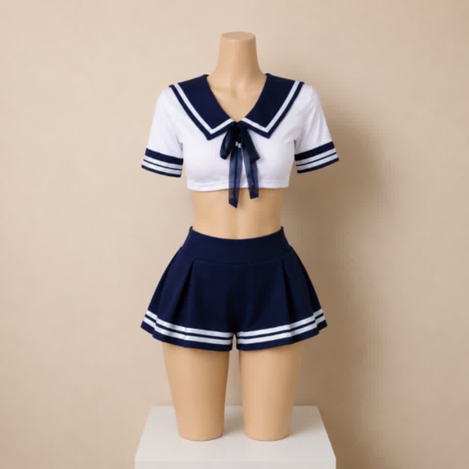 ⚓ Sexy Sailor Style School Girl Cosplay Costume Set for Women