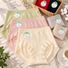 Comfortable High-Waist Seamless Cotton Panties with Lace